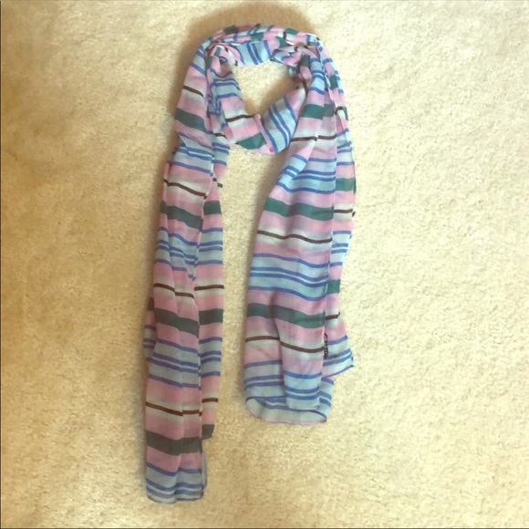 J. Crew Lightweight Scarf in Lavender Stripes - Picture 3 of 4